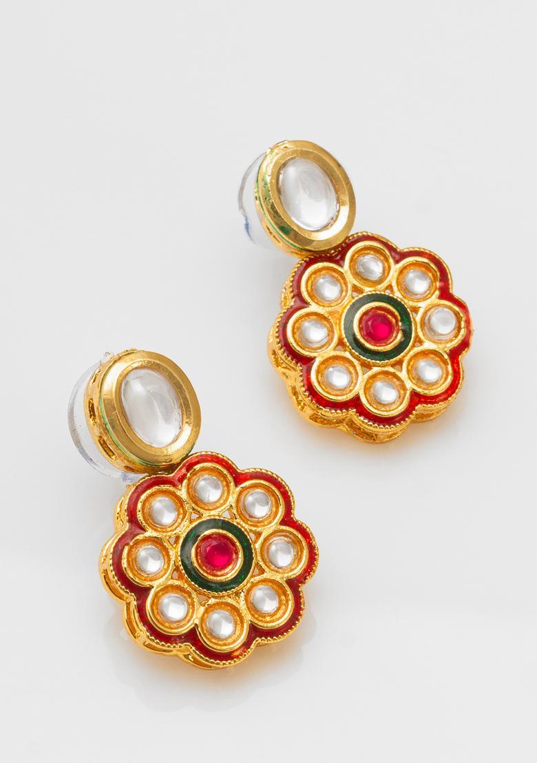 Multicolor Kundan Alloy Necklace Set - Indya