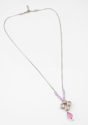 Silver Kundan Alloy Necklace Set