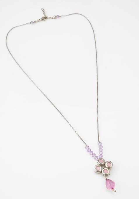 Silver Kundan Alloy Necklace Set