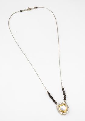 Silver Kundan Alloy Necklace Set