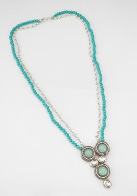 Turquoise Beads Alloy Necklace Set