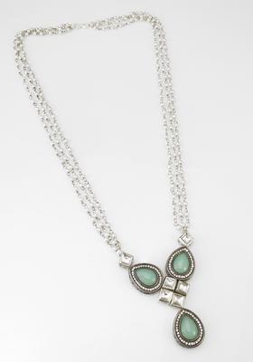 Silver Resin Alloy Necklace Set