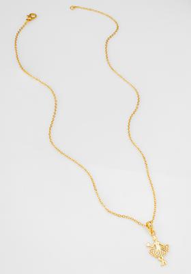 Golden Diamond Alloy Necklace Set