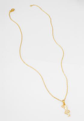 Golden Diamond Alloy Necklace Set