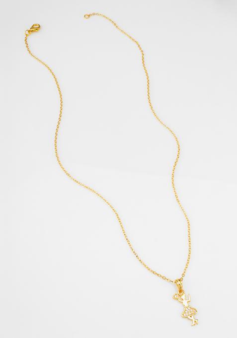 Golden Diamond Alloy Necklace Set