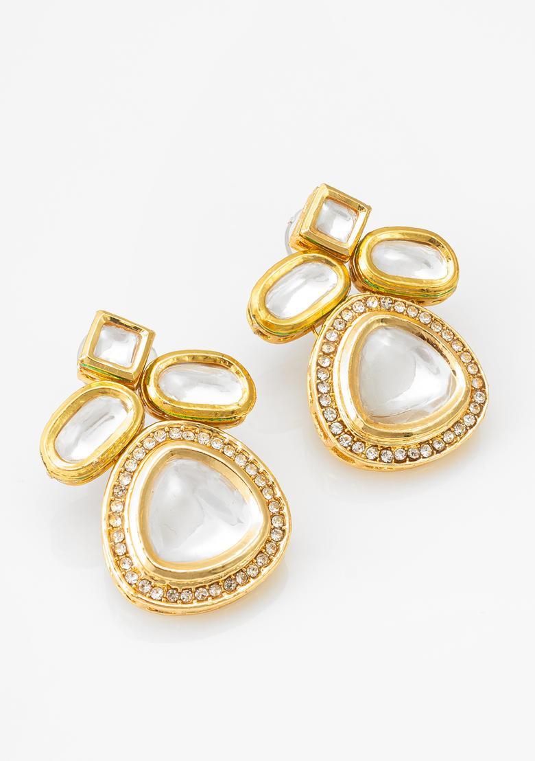 White Kundan Alloy Necklace Set - Indya