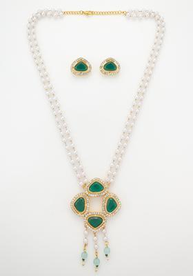 Green Pearl Alloy Necklace Set