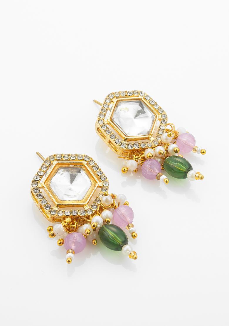 Multicolor Kundan Alloy Necklace Set - Indya