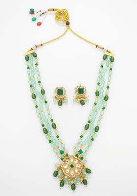 Green Kundan Alloy Necklace Set