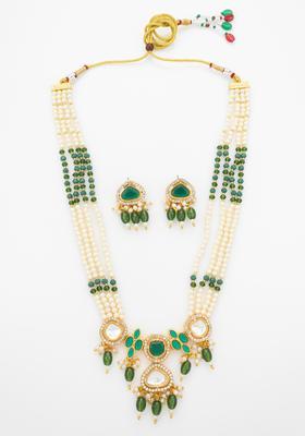 Green Pearl Alloy Necklace Set
