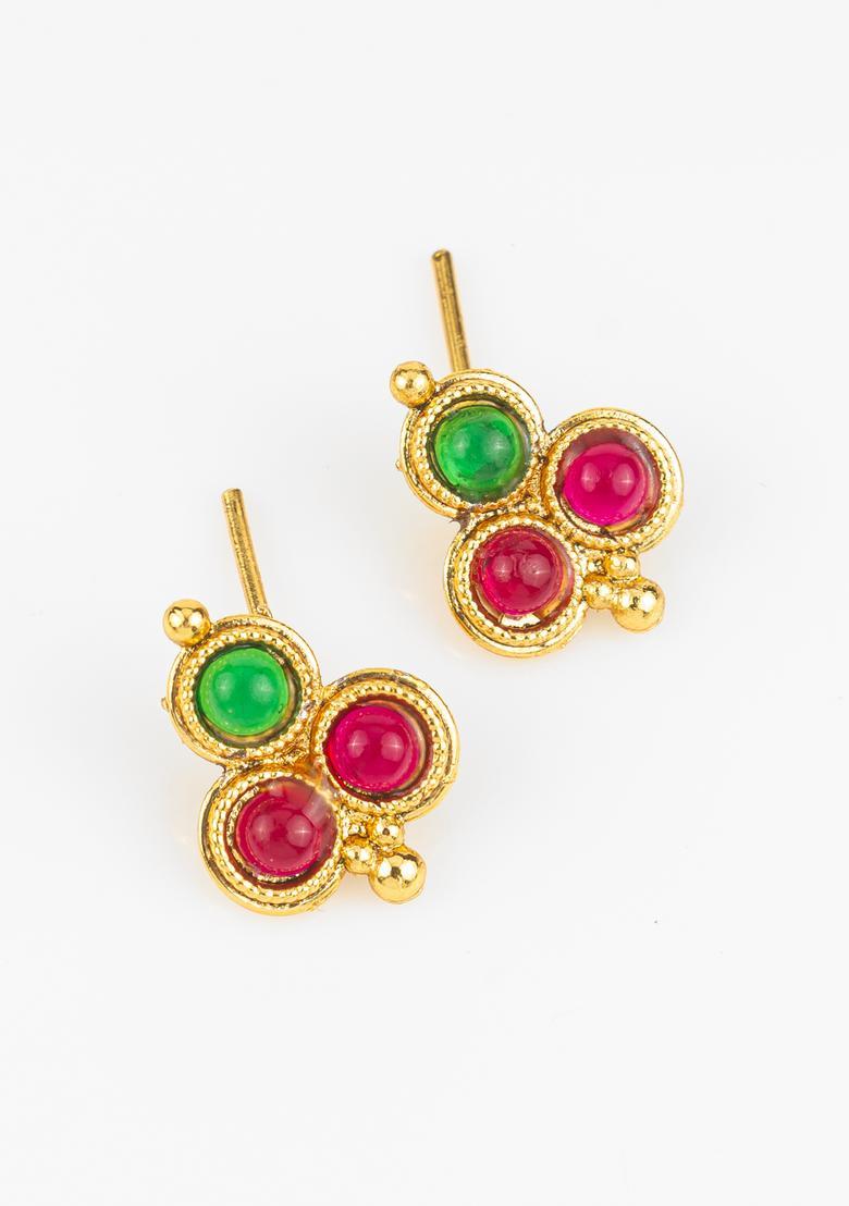 Multicolor Artificial Stones Alloy Necklace Set - Indya