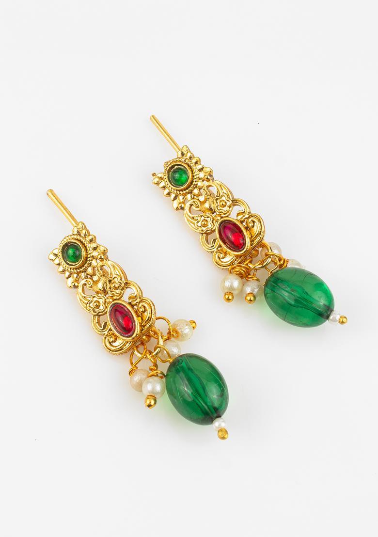 Multicolor Artificial Stones Alloy Necklace Set - Indya