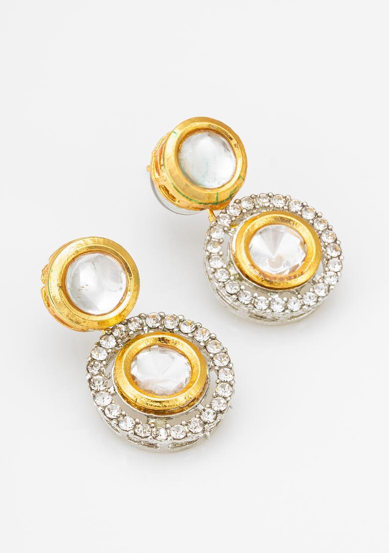 Brown Kundan Alloy Necklace Set - Indya
