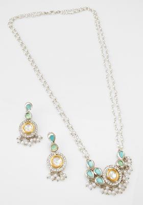 Silver Pearl Alloy Necklace Set