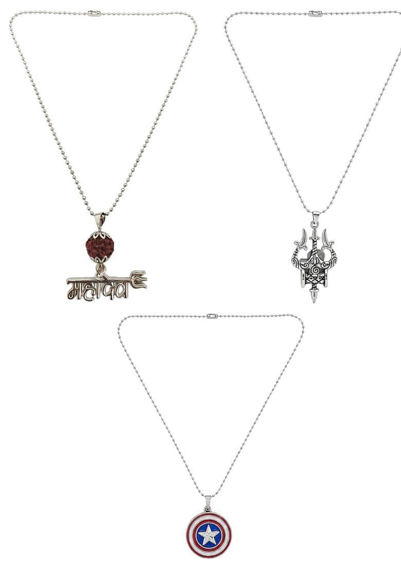 Silver Alloy Chain Pendant - Indya