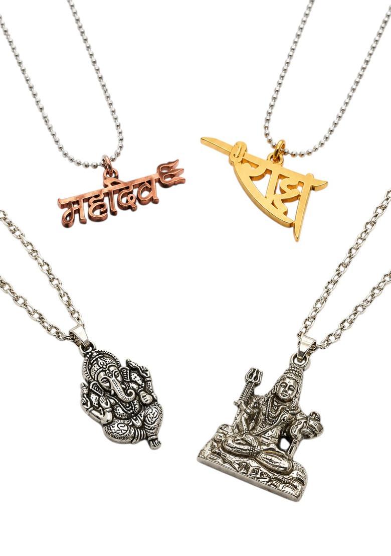 Silver Alloy Chain Pendant - Indya