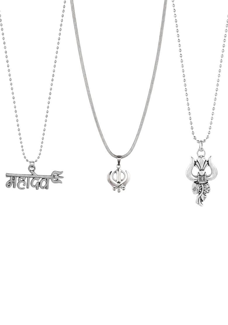 Silver Alloy Chain Pendant - Indya
