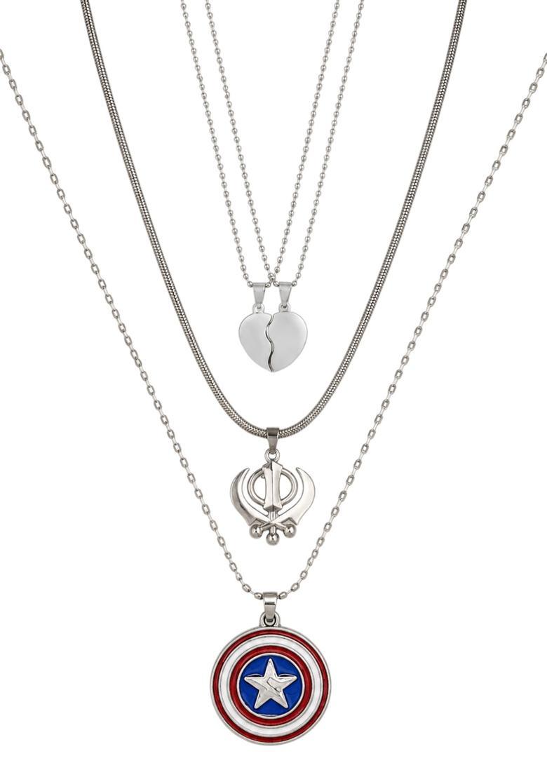 Silver Alloy Chain Pendant - Indya