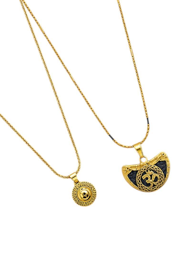 Golden Alloy Chain Pendant - Indya