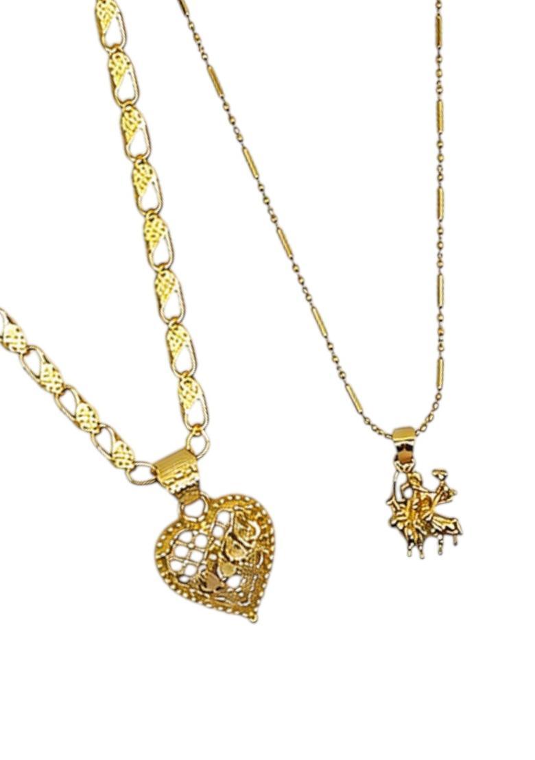 Golden Alloy Chain Pendant - Indya