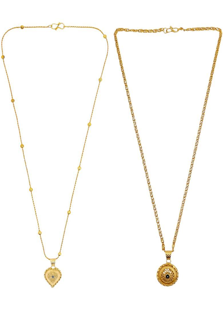 Golden Alloy Chain Pendant - Indya