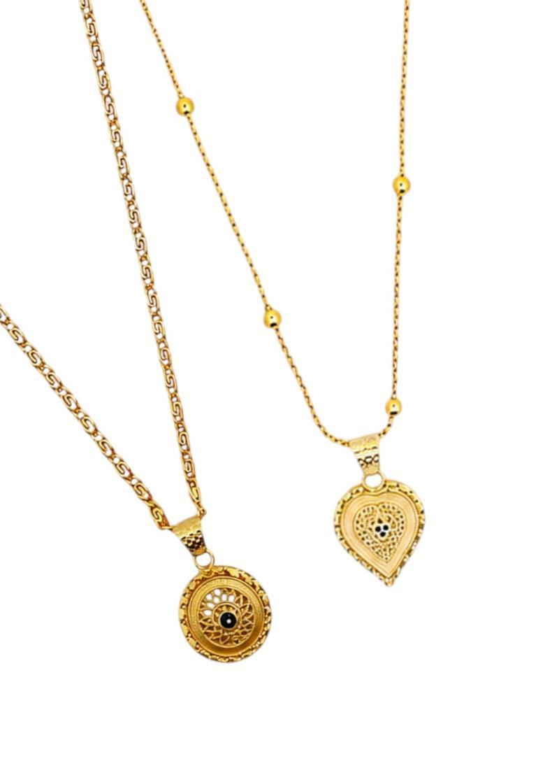 Golden Alloy Chain Pendant - Indya