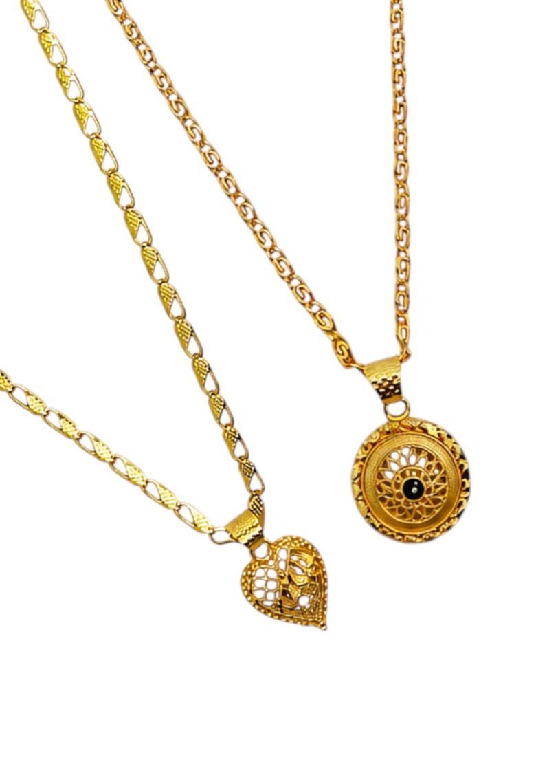 Golden Alloy Chain Pendant - Indya