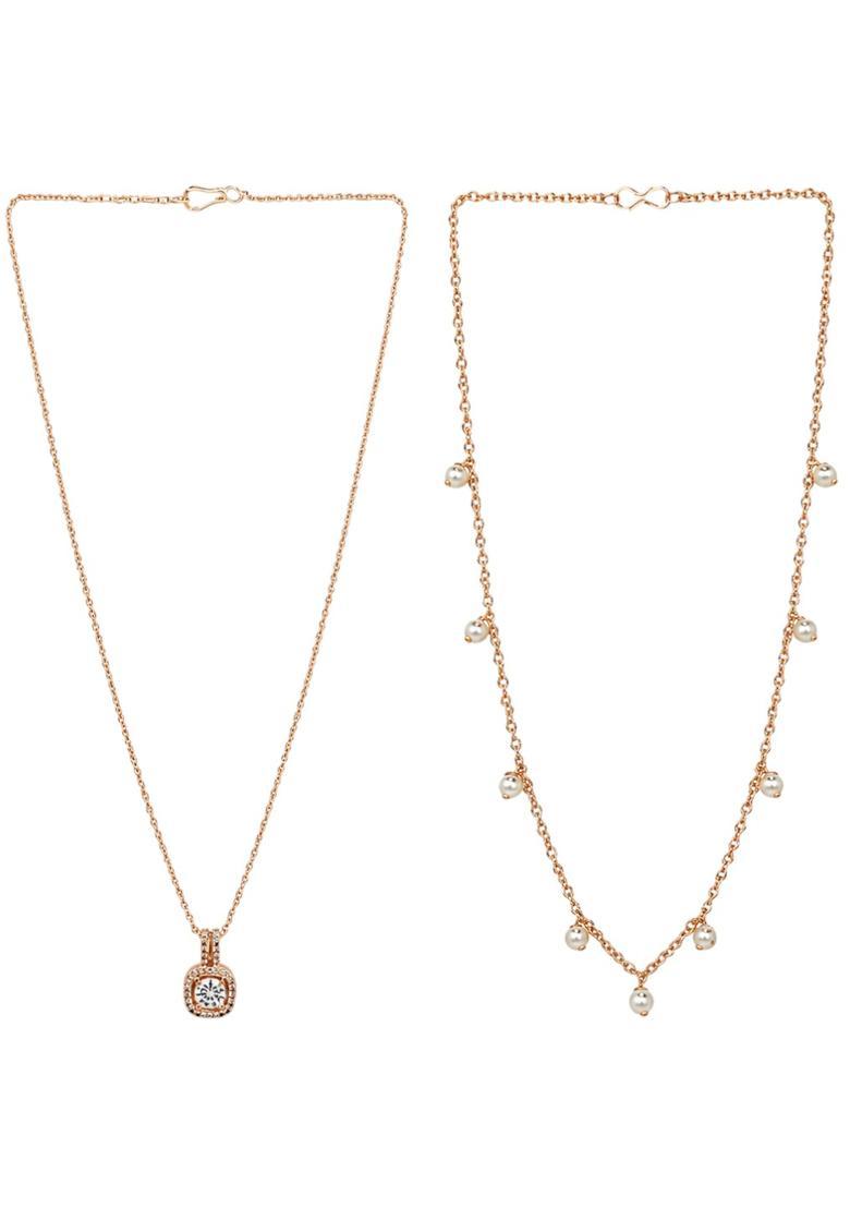 Rose Gold Alloy Chain Pendant - Indya