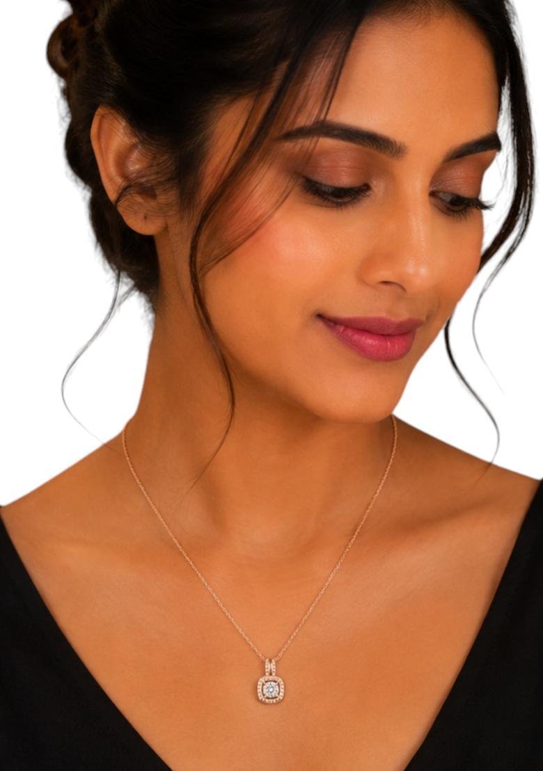 Rose Gold Alloy Chain Pendant - Indya