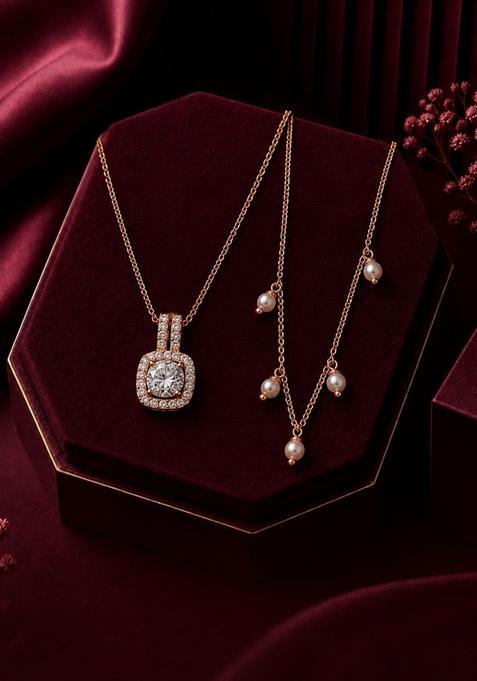 Rose Gold Alloy Chain Pendant
