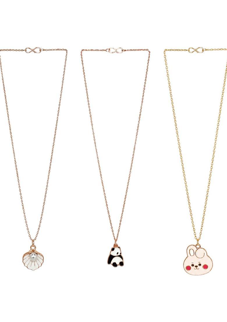 Rose Gold Alloy Chain Pendant - Indya