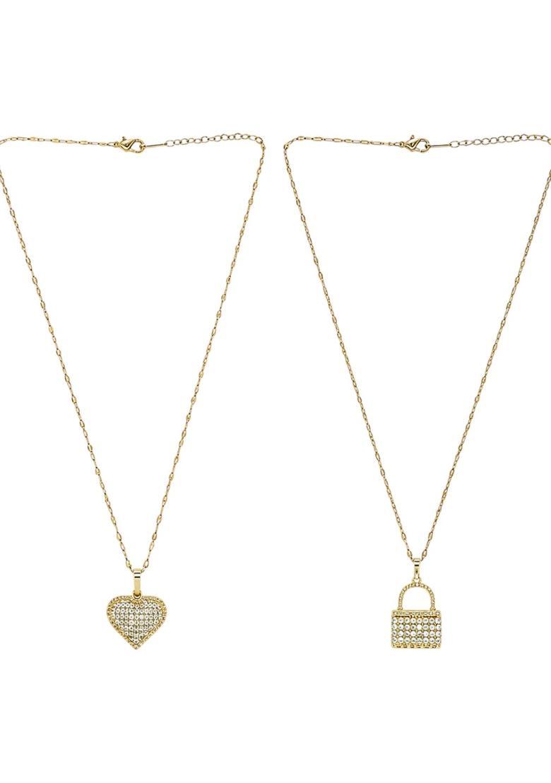 Golden Alloy Chain Pendant - Indya
