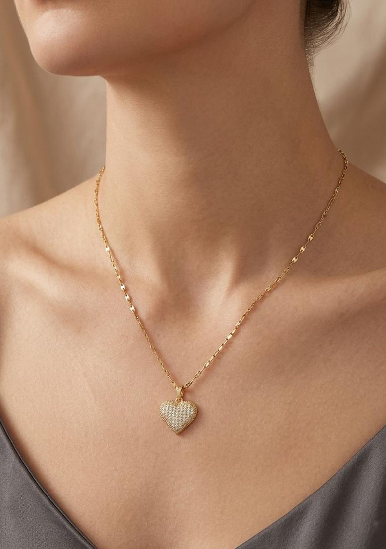 Golden Alloy Chain Pendant - Indya