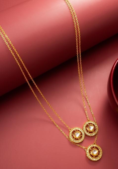 Golden Alloy Pendant Necklace