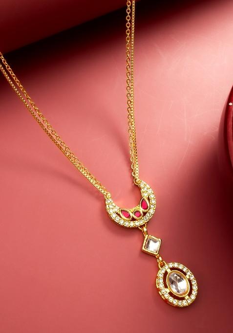 Golden Alloy Pendant Necklace