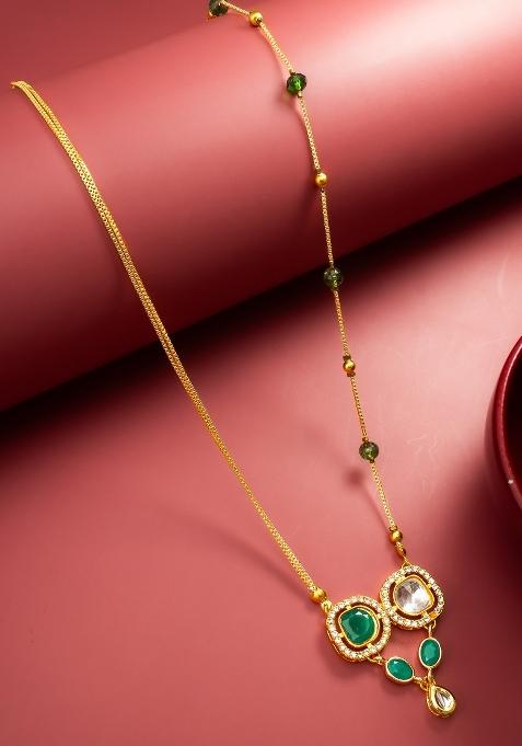 Green Alloy Pendant Necklace
