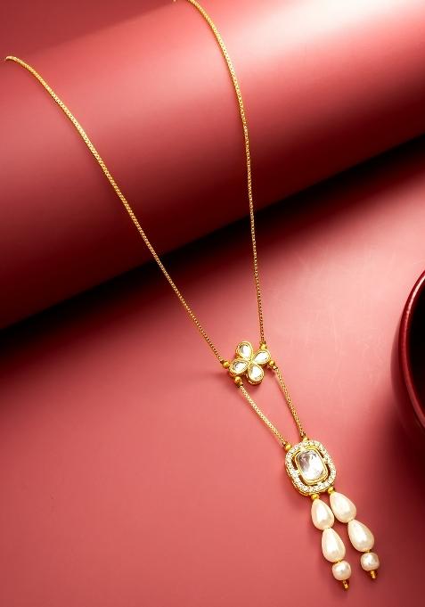 Golden Alloy Pendant Necklace
