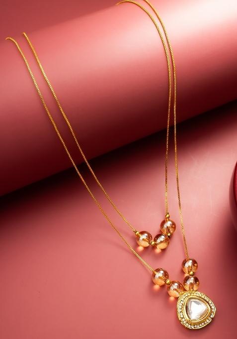 Golden Alloy Pendant Necklace