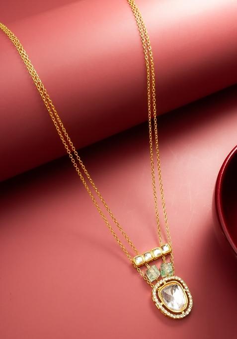 Golden Alloy Pendant Necklace