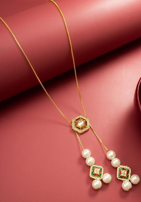 Golden Alloy Pendant Necklace