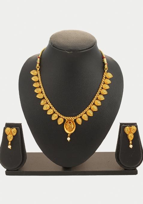 Golden Alloy Necklace Set