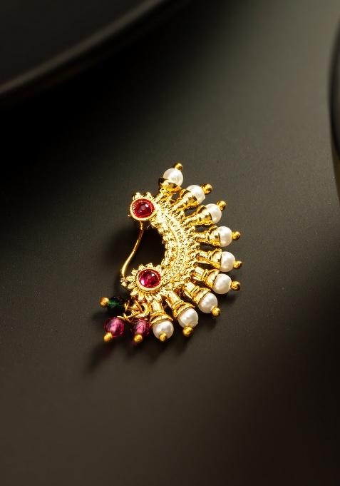 Golden Brass Alloy Nose Pin