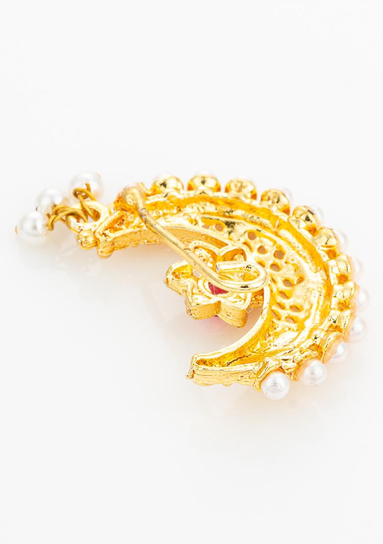 Golden Alloy Nose Pin - Indya
