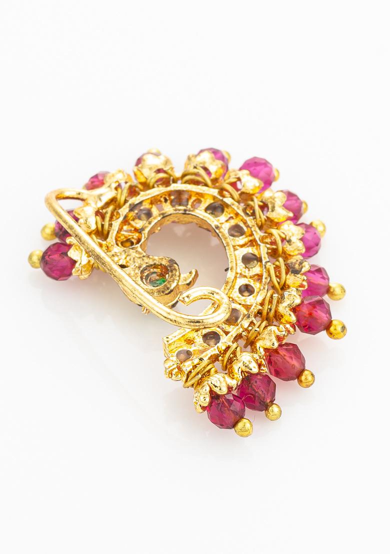Golden Alloy Nose Pin - Indya