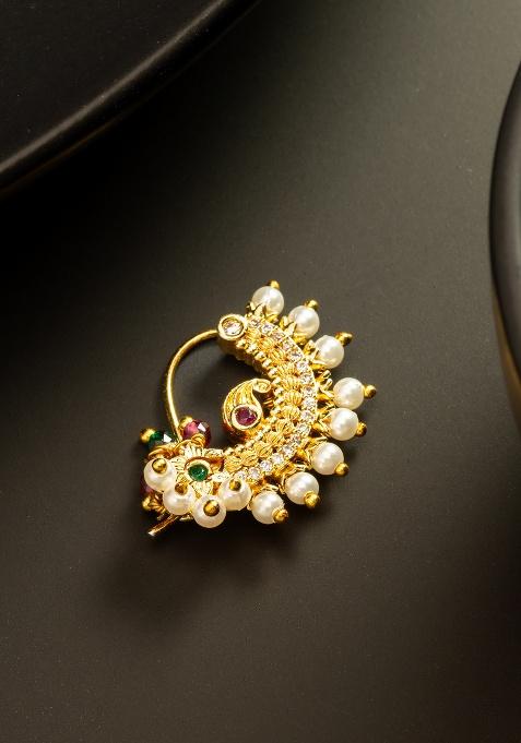Golden Alloy Nose Pin