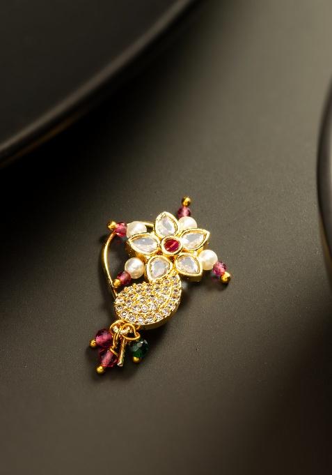 Golden Base Metal Nose Pin