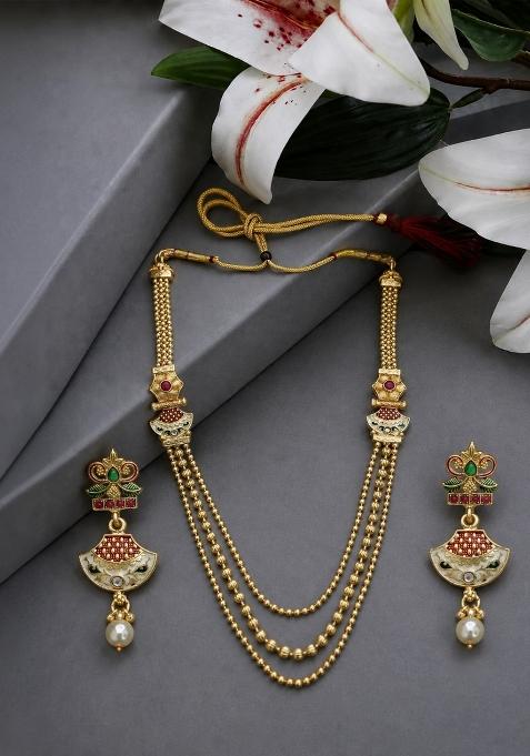 Gold Alloy Necklace Set