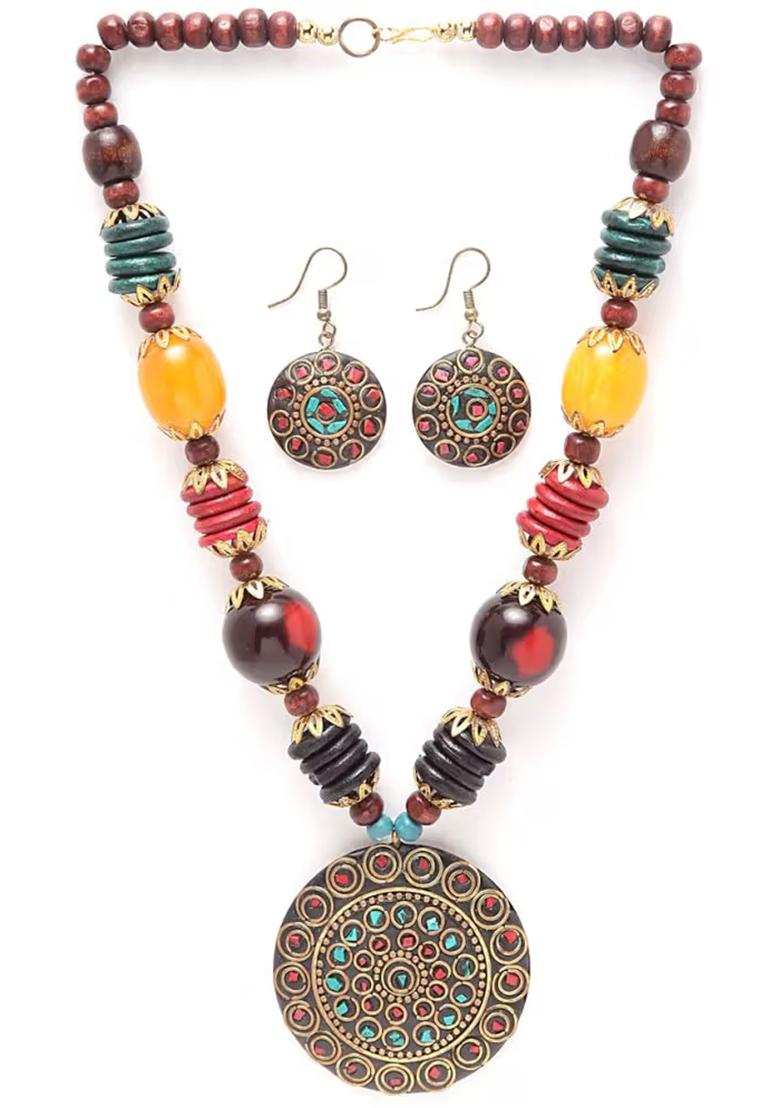 Multicolor Moti Necklace For Women