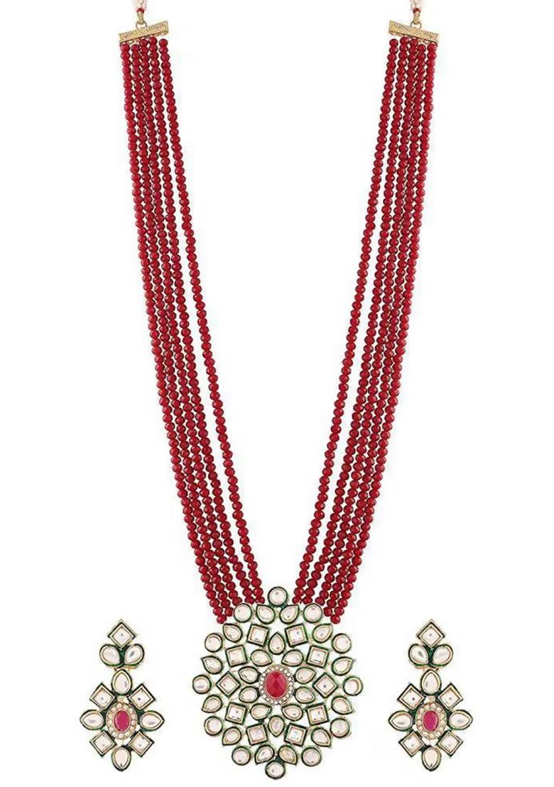Maroon Crystal Necklace