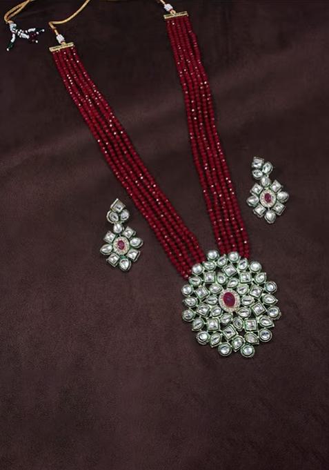 Maroon Crystal Necklace